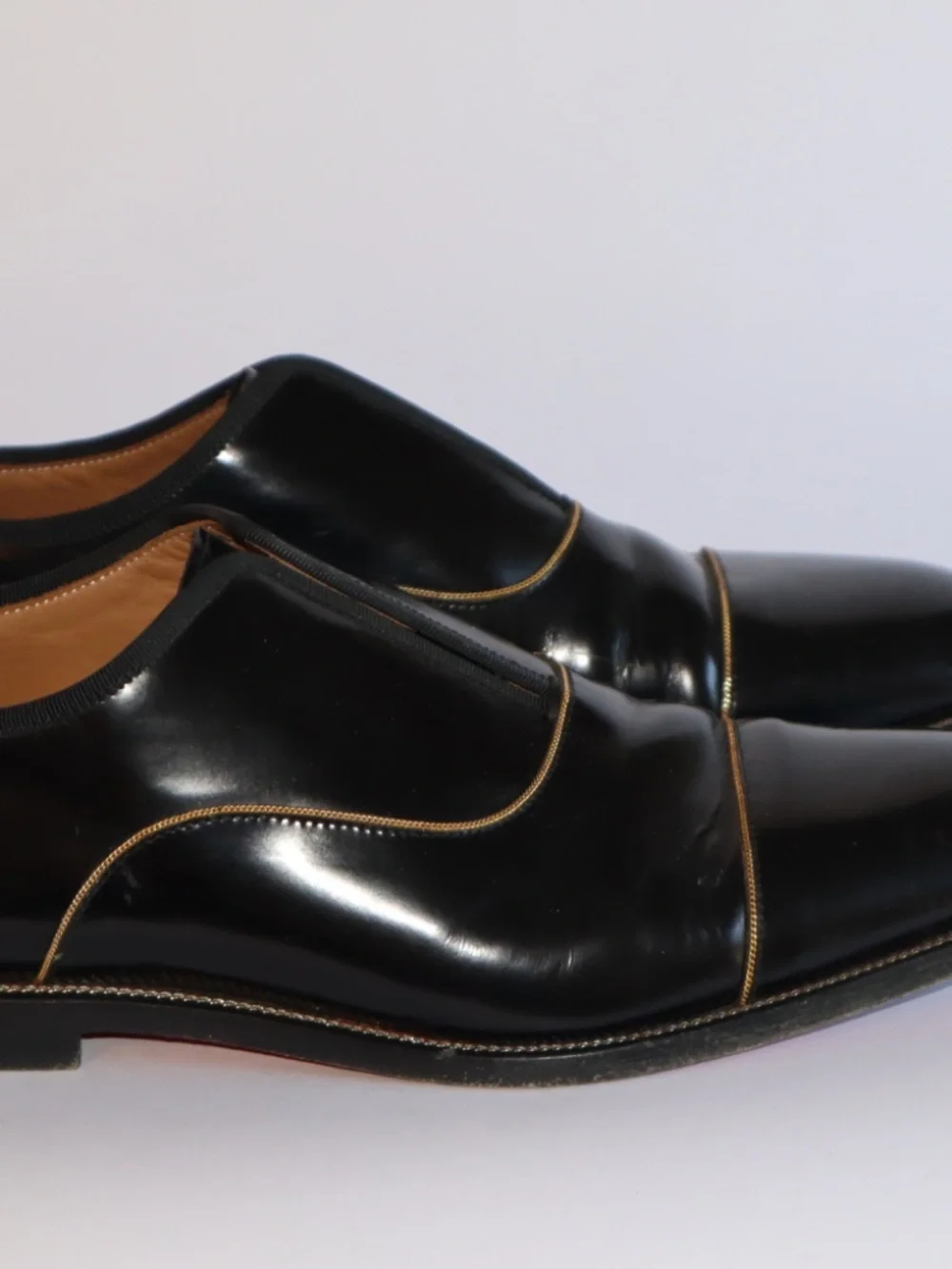 Christian Louboutin Alpha Male Black Patent Leather Oxford Men's 40.5